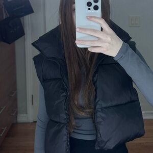 Black puffer vest